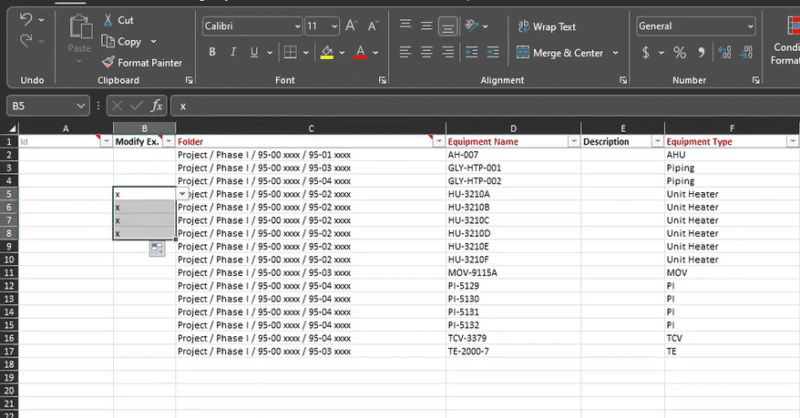 bluerithm configuration form batch editing equipment