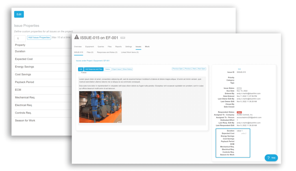 commissioning issue log punch list