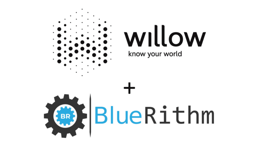 A logo of willow and blue rithm