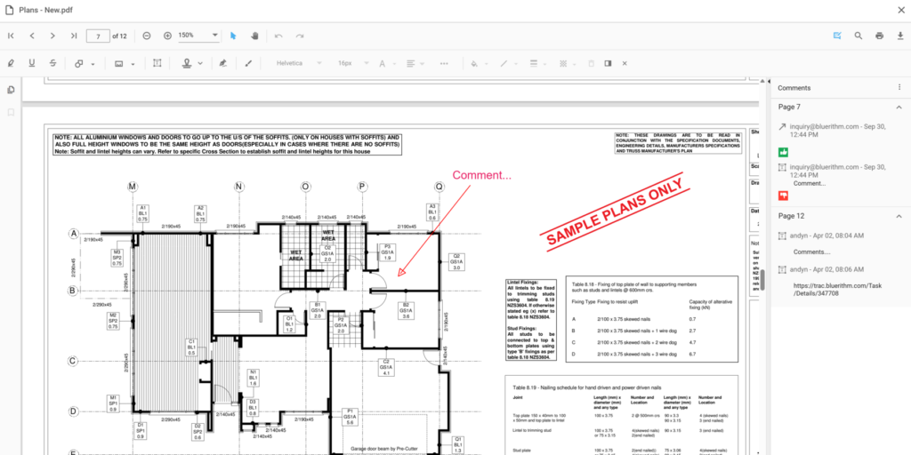 A picture of the floor plan in the google docs.