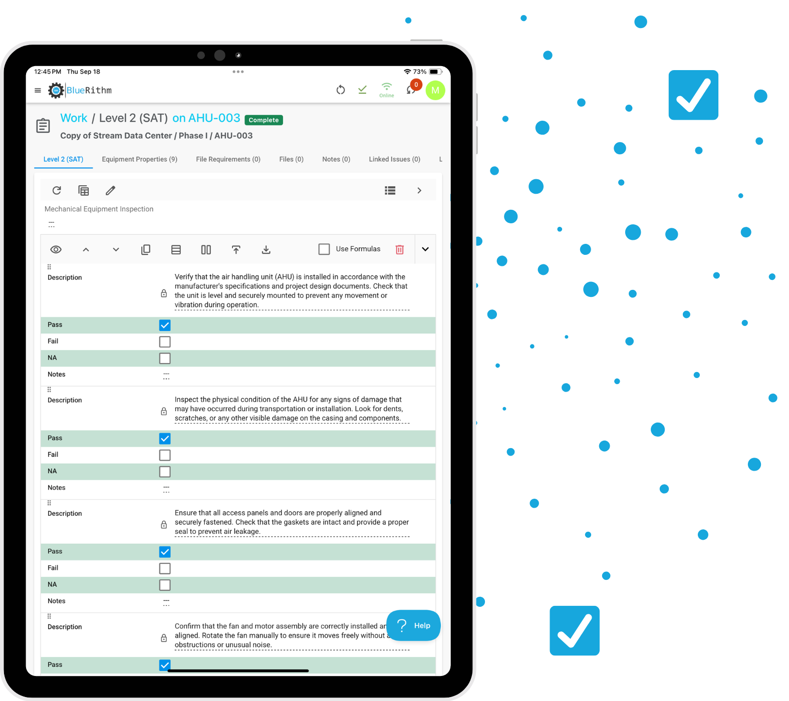 Bluerithm on Tablet Data Center