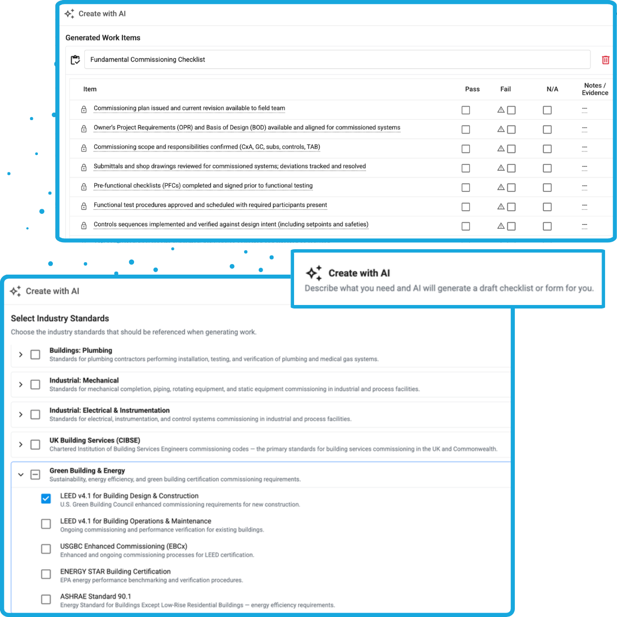 create LEED checklists with AI