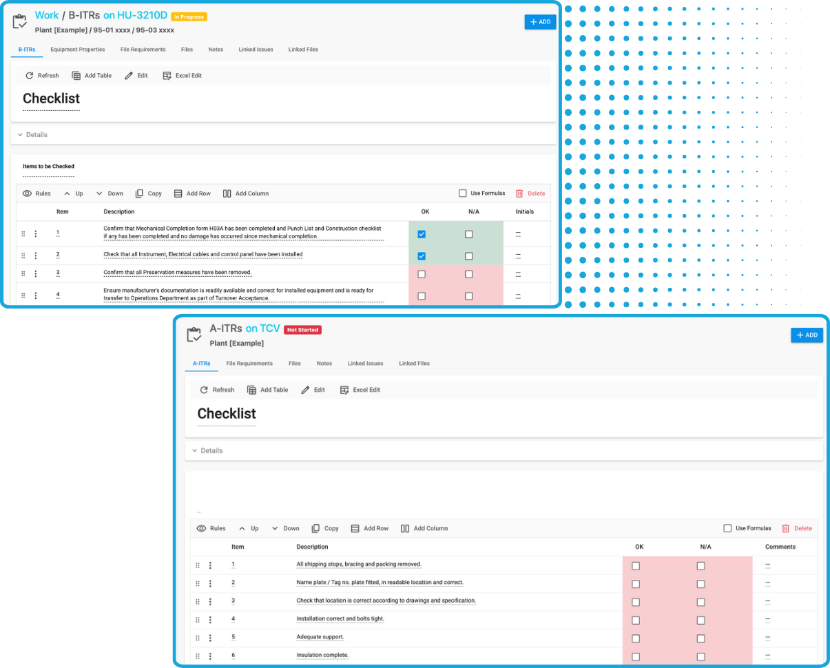 Industrial Checklists and Test Forms