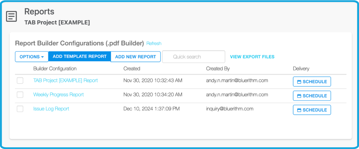 TAB Reports