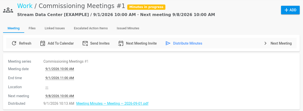 Meetings page